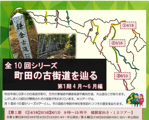全10回シリーズ　町田の古街道を辿る　第1期4月～6月編