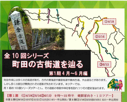 全10回シリーズ　町田の古街道を辿る　第1期4月～6月編